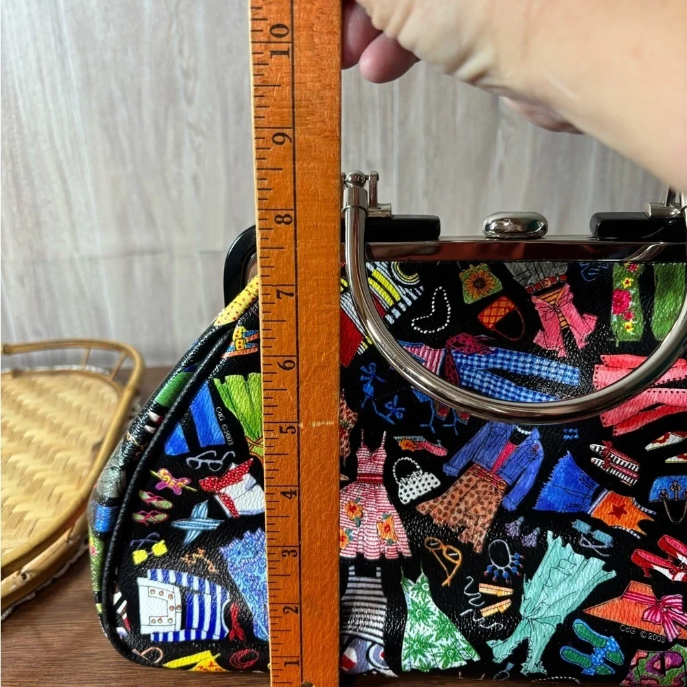 Sydney Love Y2K Vibrant Multicolor Kiss Lock Closure Metal Handle Purse Tote Bag